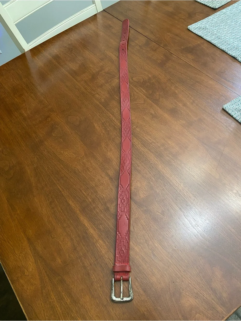 Vintage Women’s Red Leather Southwestern Belt - S
